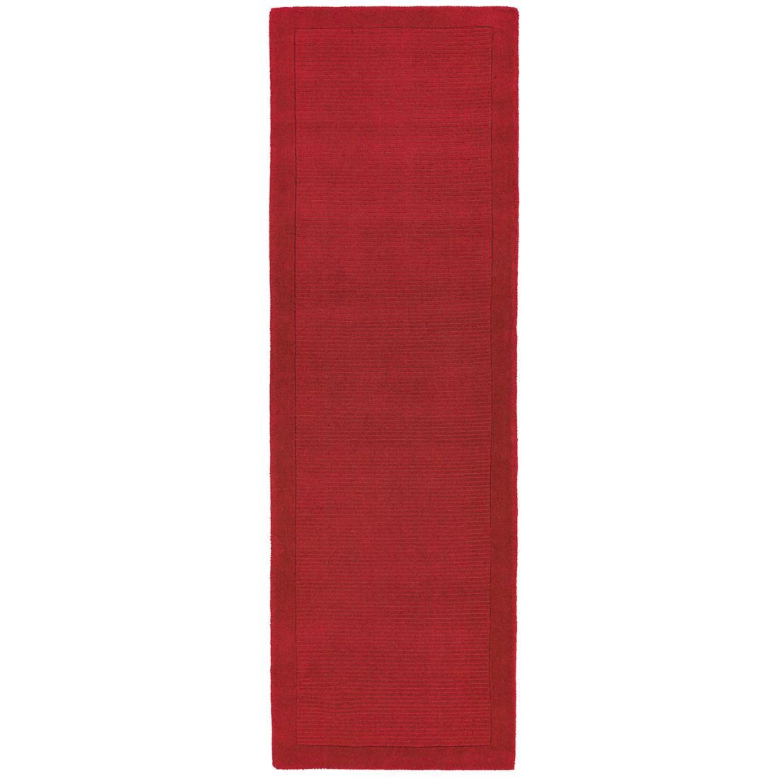 York Luxurious Plain Wool Runner - Poppy