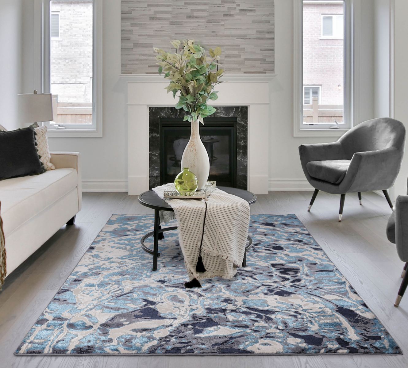 Aurora Abstract High Shine Rug - Foam AU21 Aurora Abstract High Shine Rug - Foam AU21
