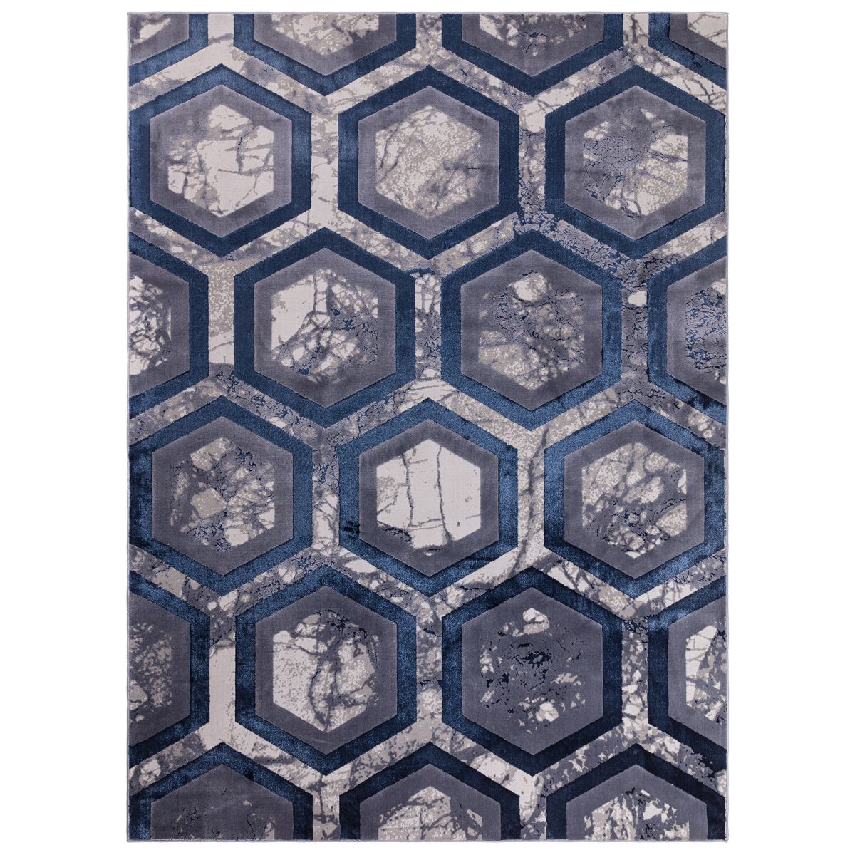 Aurora Geometric High Shine Rug - Hexagon AU19