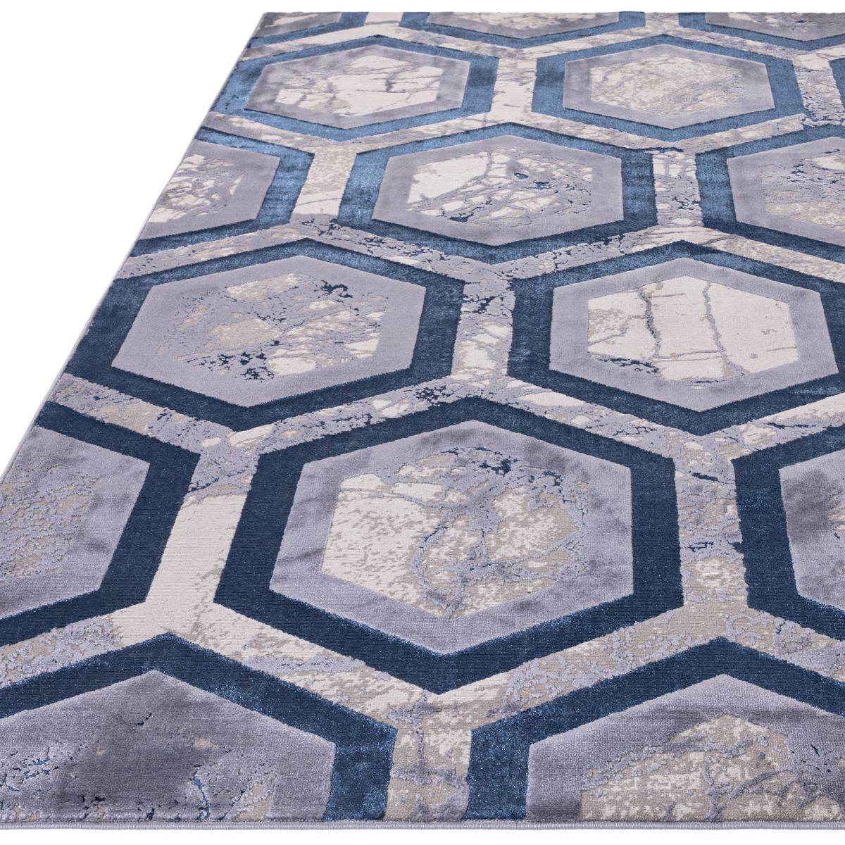 Aurora Geometric High Shine Rug - Hexagon AU19