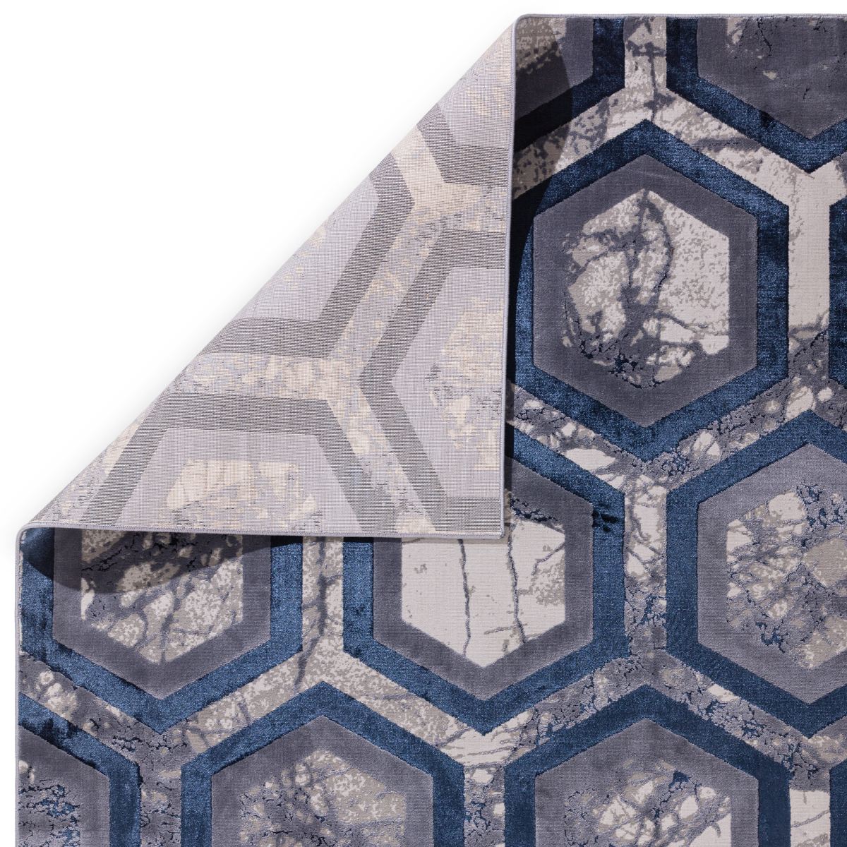 Aurora Geometric High Shine Rug - Hexagon AU19