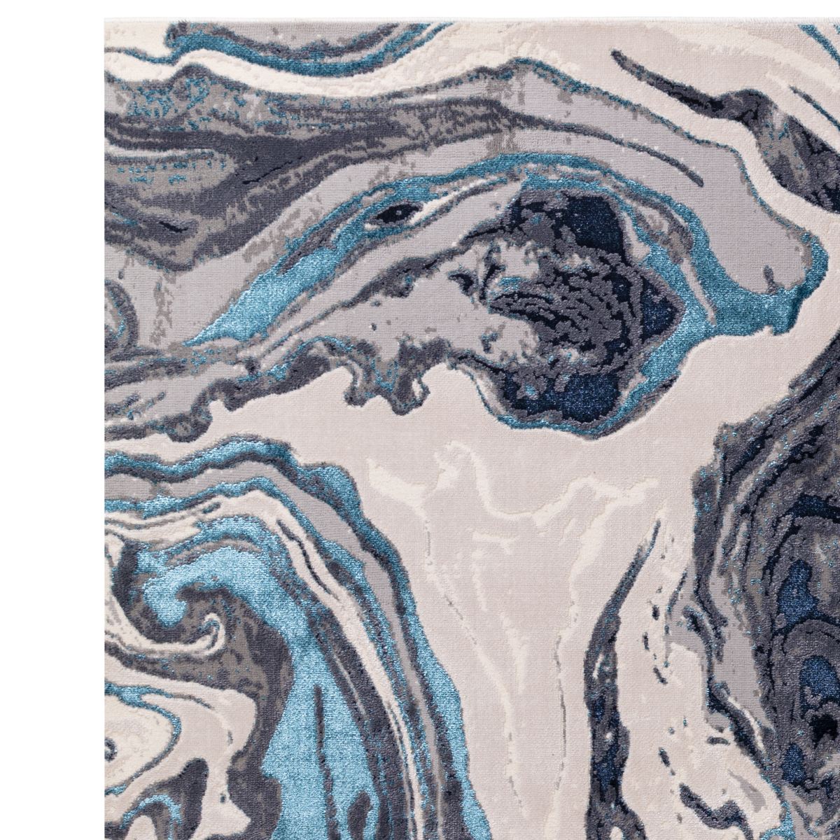 Aurora Abstract High Shine Rug - Ocean AU18