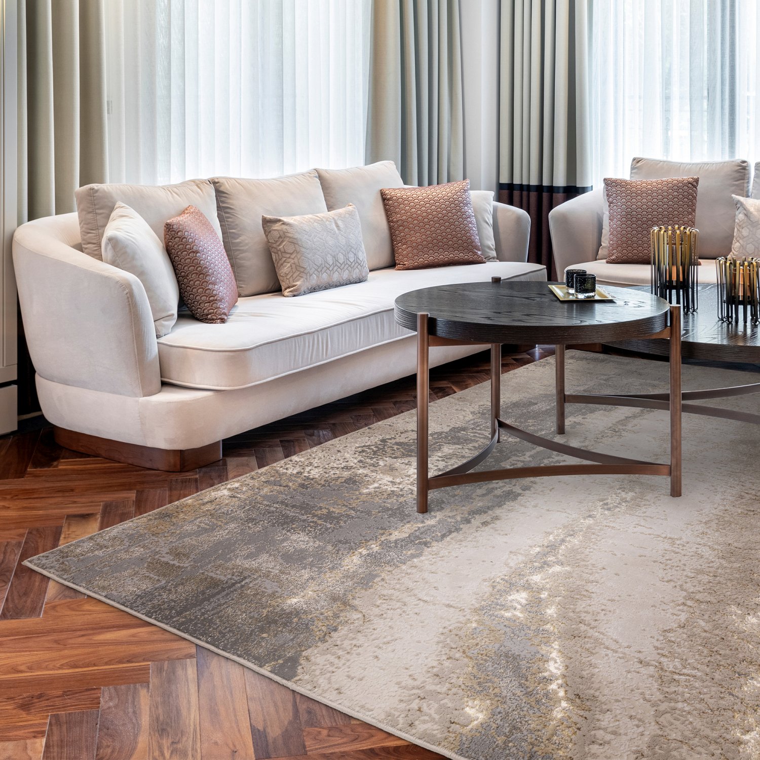 Aurora Abstract High Shine Rug - Cliff AU24 Aurora Abstract High Shine Rug - Cliff AU24