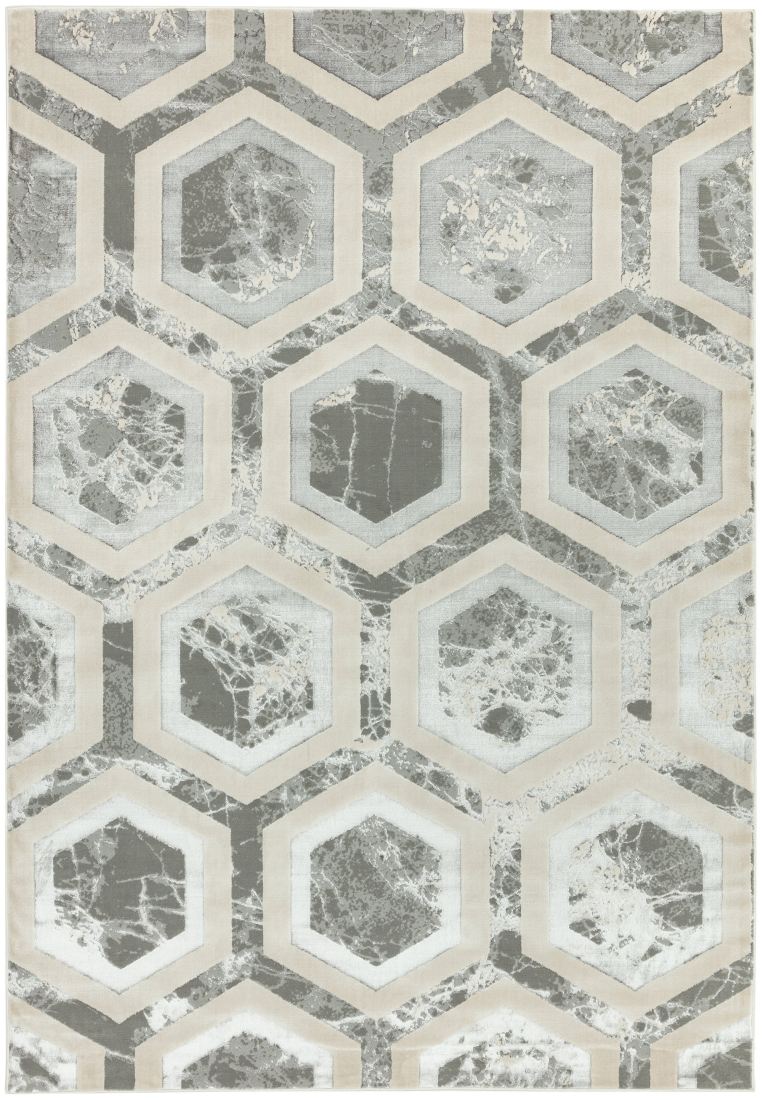 Aurora Geometric High Shine Rug - Crystal AU12