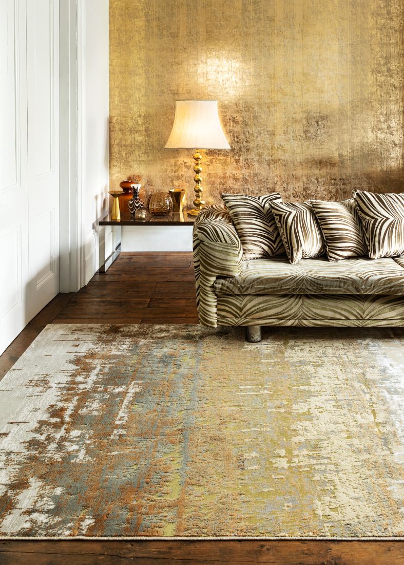 Aurora Abstract High Shine Rug - Dune AU01