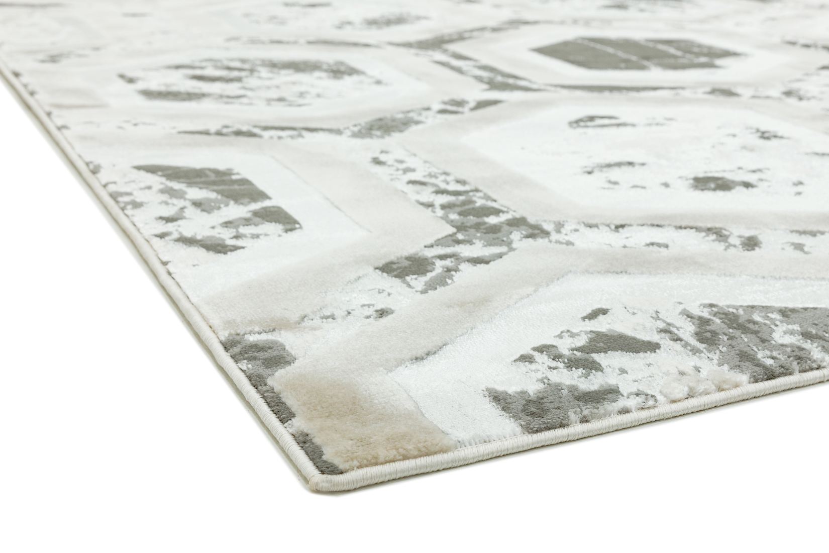 Aurora Geometric High Shine Rug - Crystal AU12