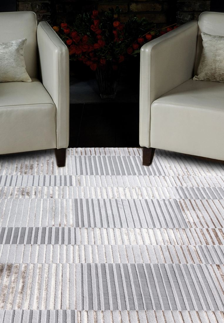 Aurora Geometric High Shine Rug - Ripple AU14 Aurora Geometric High Shine Rug - Ripple AU14