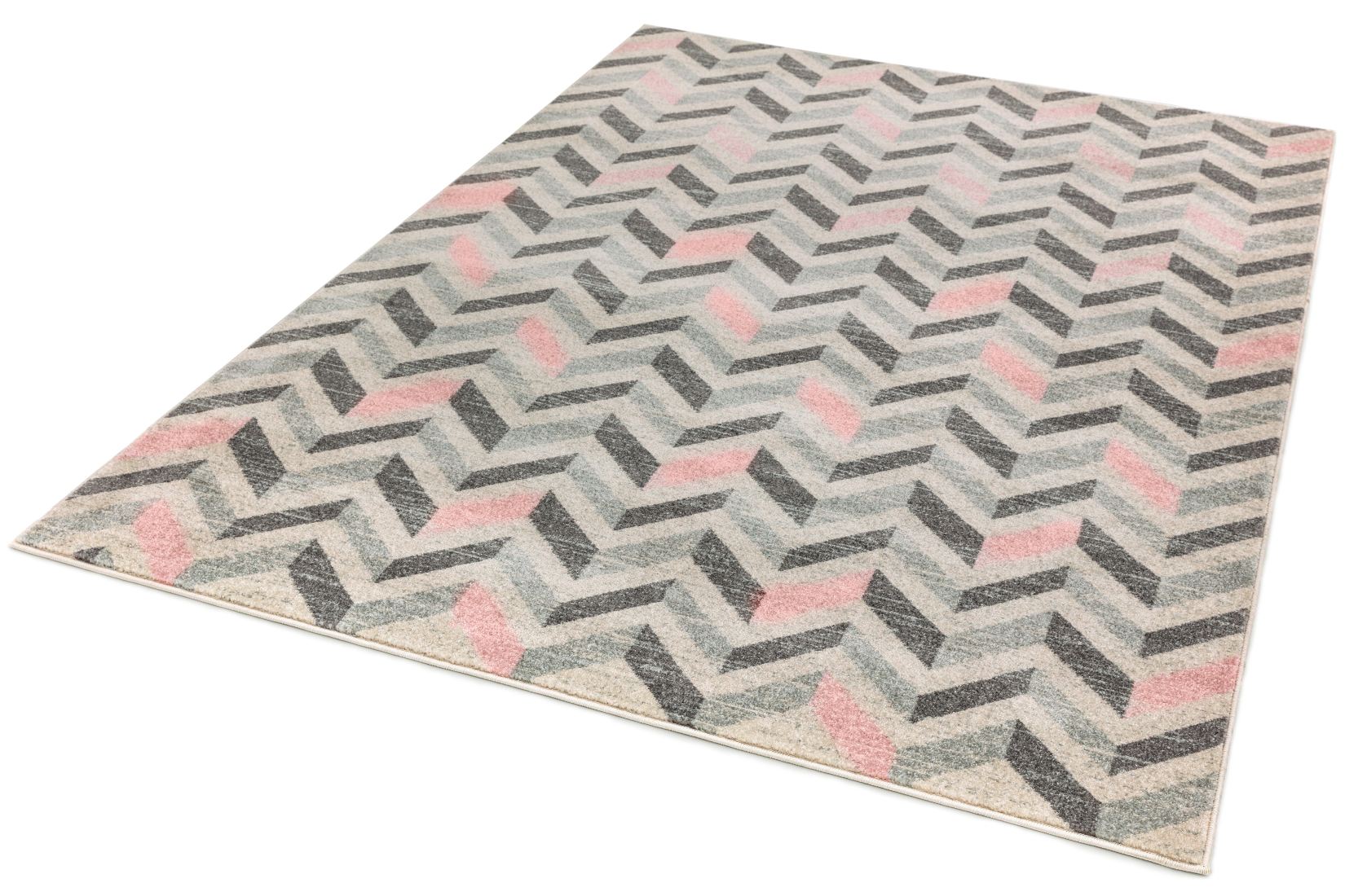 Colt Bold Geometric Rug - Chevron Pink CL09