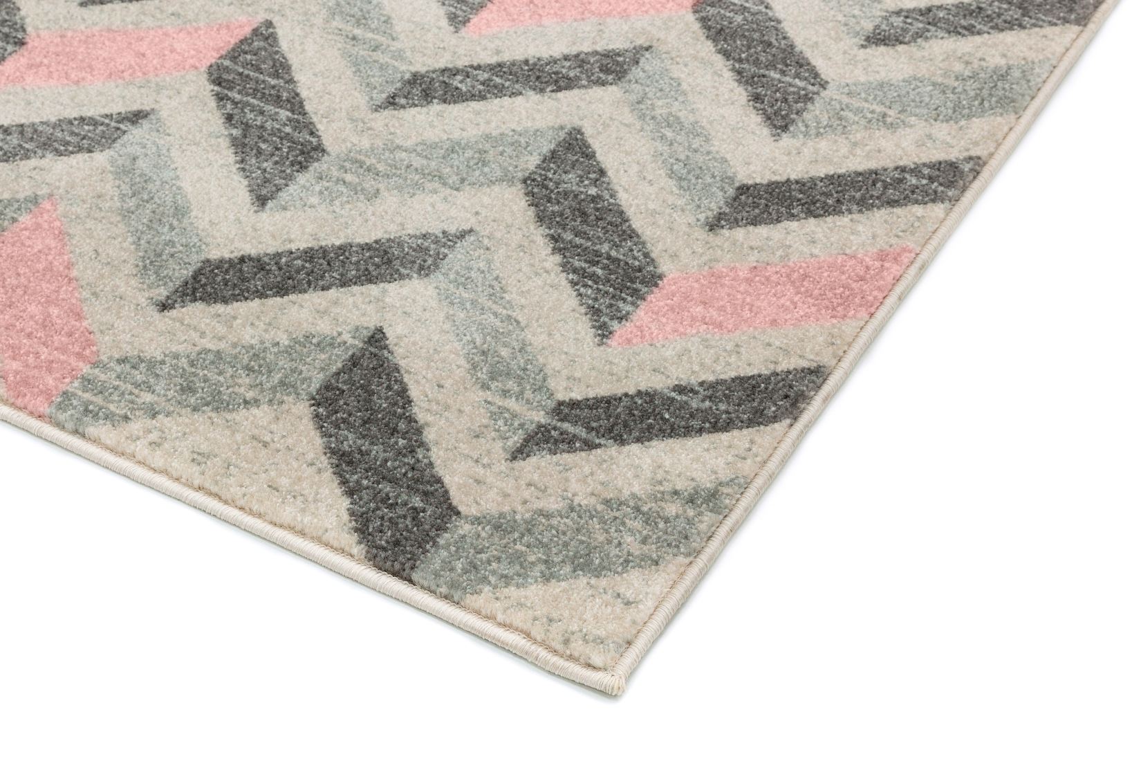 Colt Bold Geometric Rug - Chevron Pink CL09