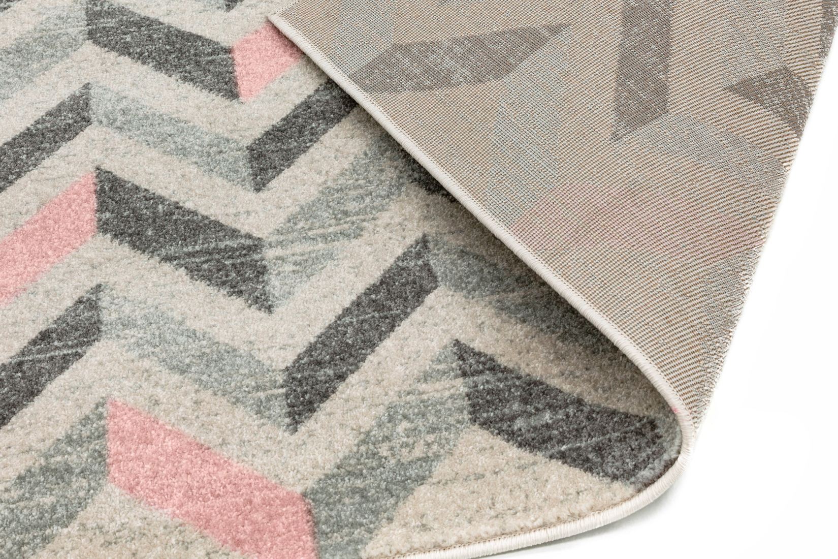 Colt Bold Geometric Rug - Chevron Pink CL09