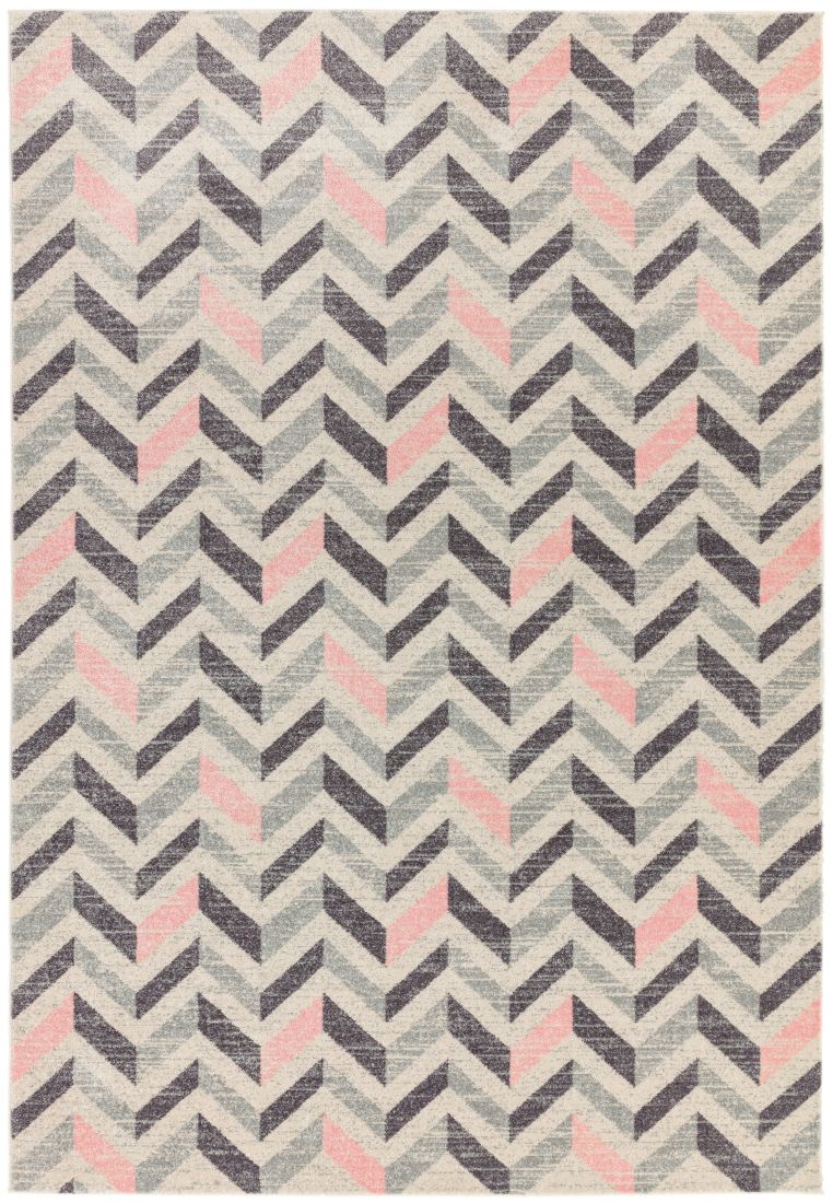 Colt Bold Geometric Rug - Chevron Pink CL09