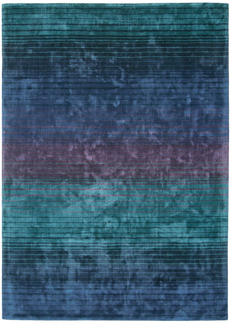Holborn Velvety Viscose Striped Rug - Indigo Holborn Velvety Viscose Striped Rug - Indigo