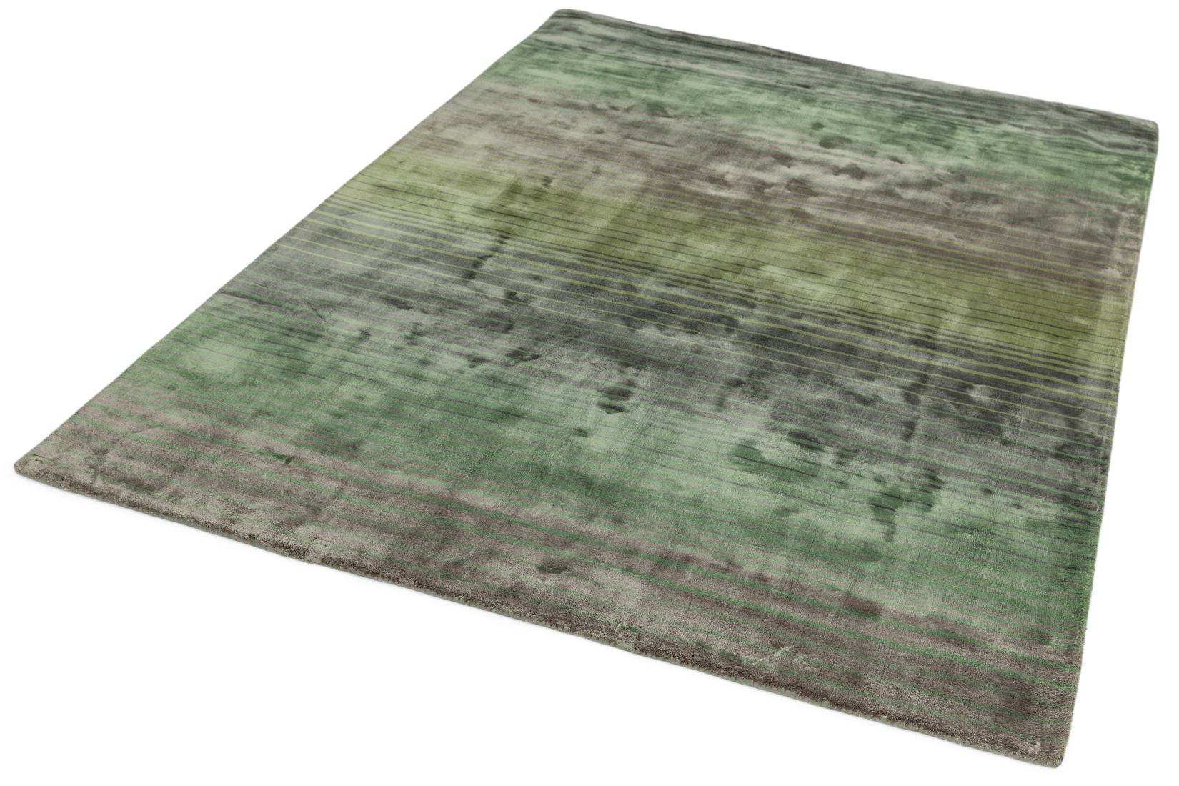 Holborn Velvety Viscose Striped Rug - Green Holborn Velvety Viscose Striped Rug - Green