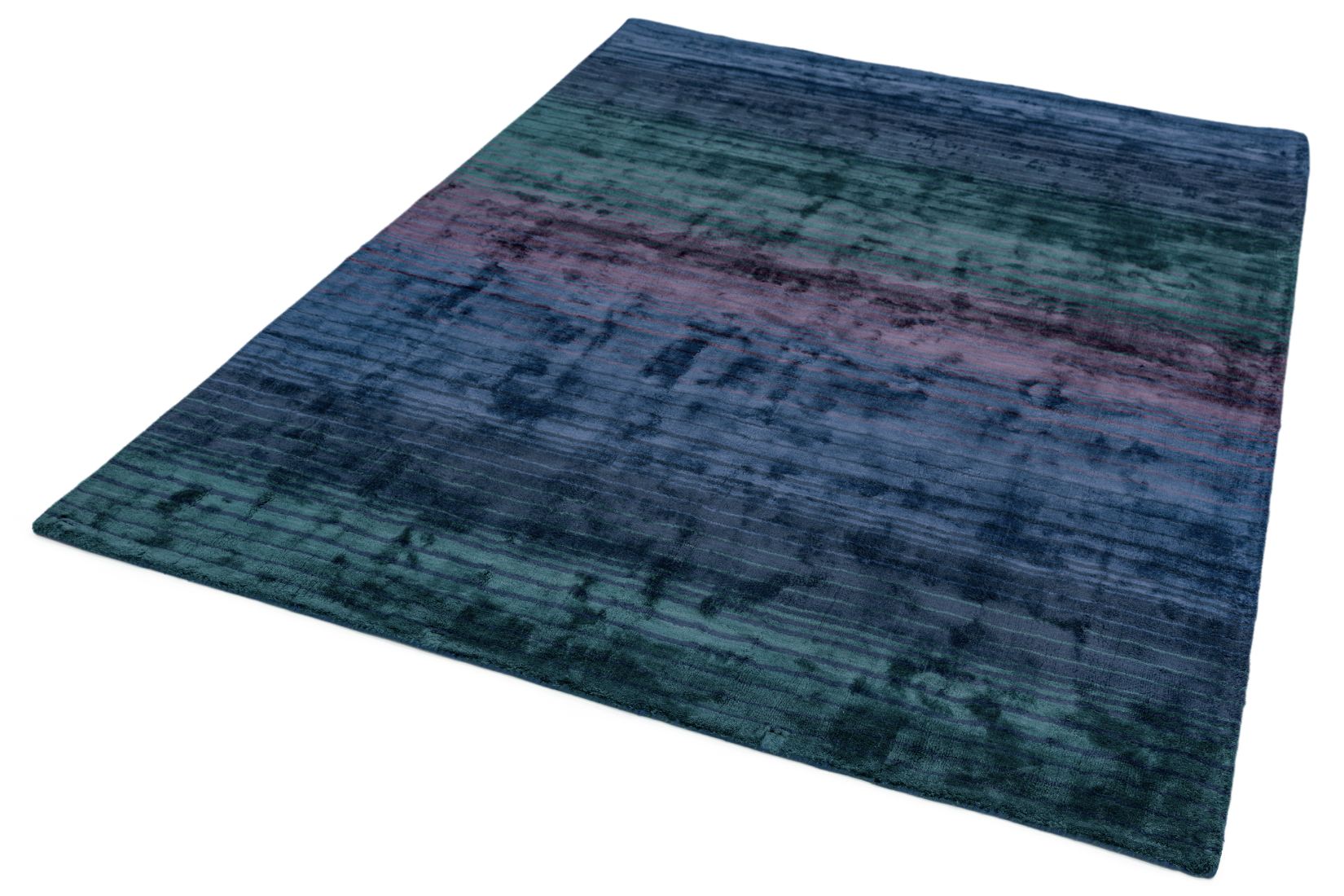 Holborn Velvety Viscose Striped Rug - Indigo Holborn Velvety Viscose Striped Rug - Indigo