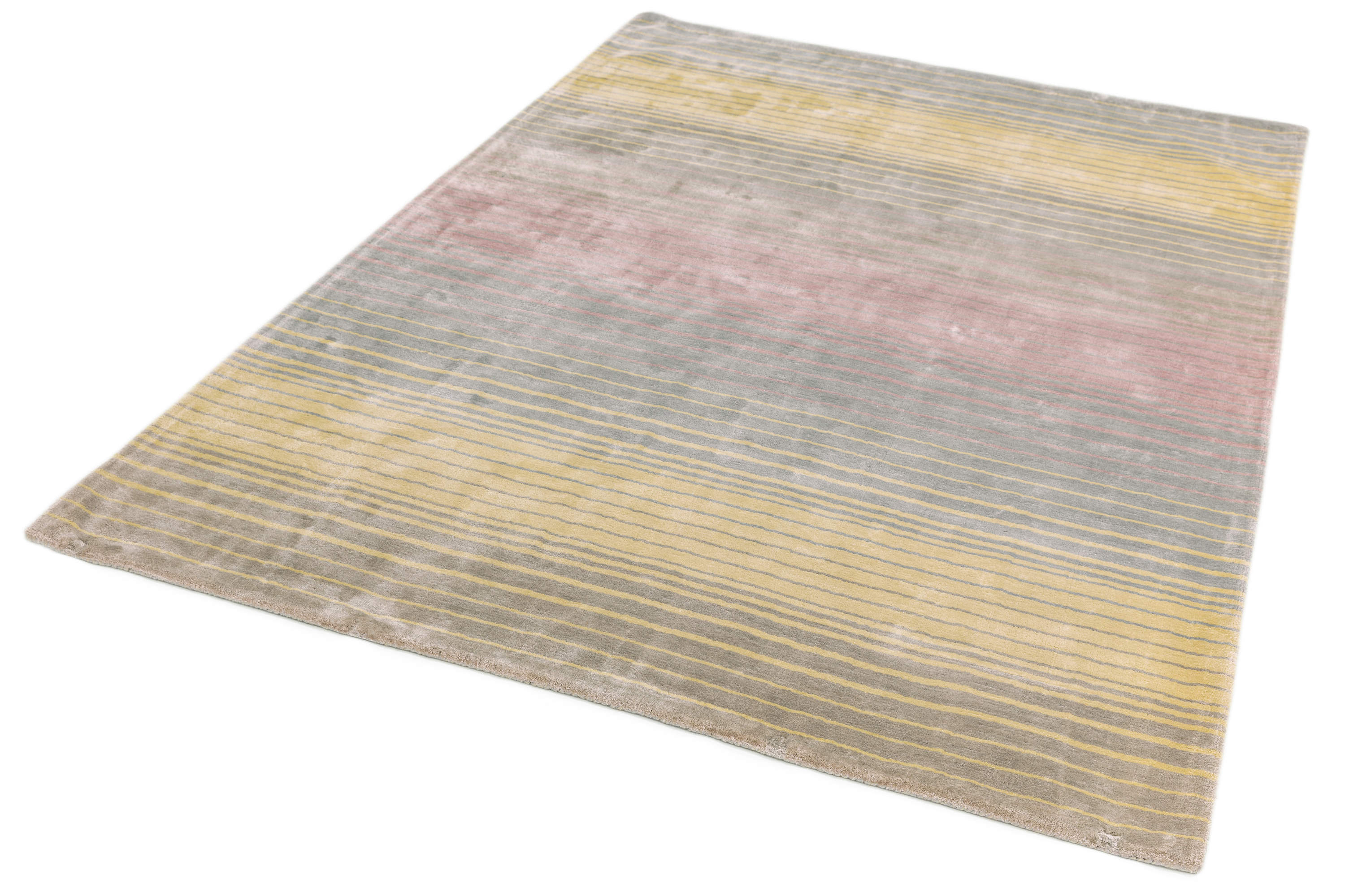 Holborn Velvety Viscose Striped Rug - Pastel Holborn Velvety Viscose Striped Rug - Pastel