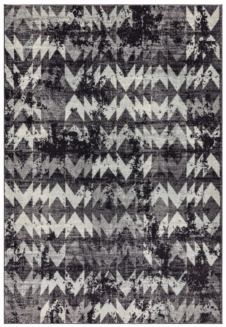 Nova Modern Hardwearing Rug - Chevron Black NV28 Nova Modern Hardwearing Rug - Chevron Black NV28
