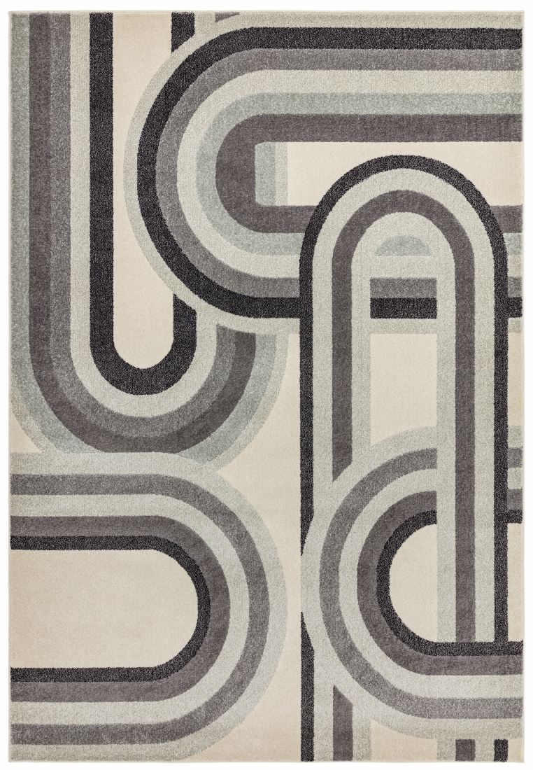 Nova Geometric Rug - Retro Grey NV29