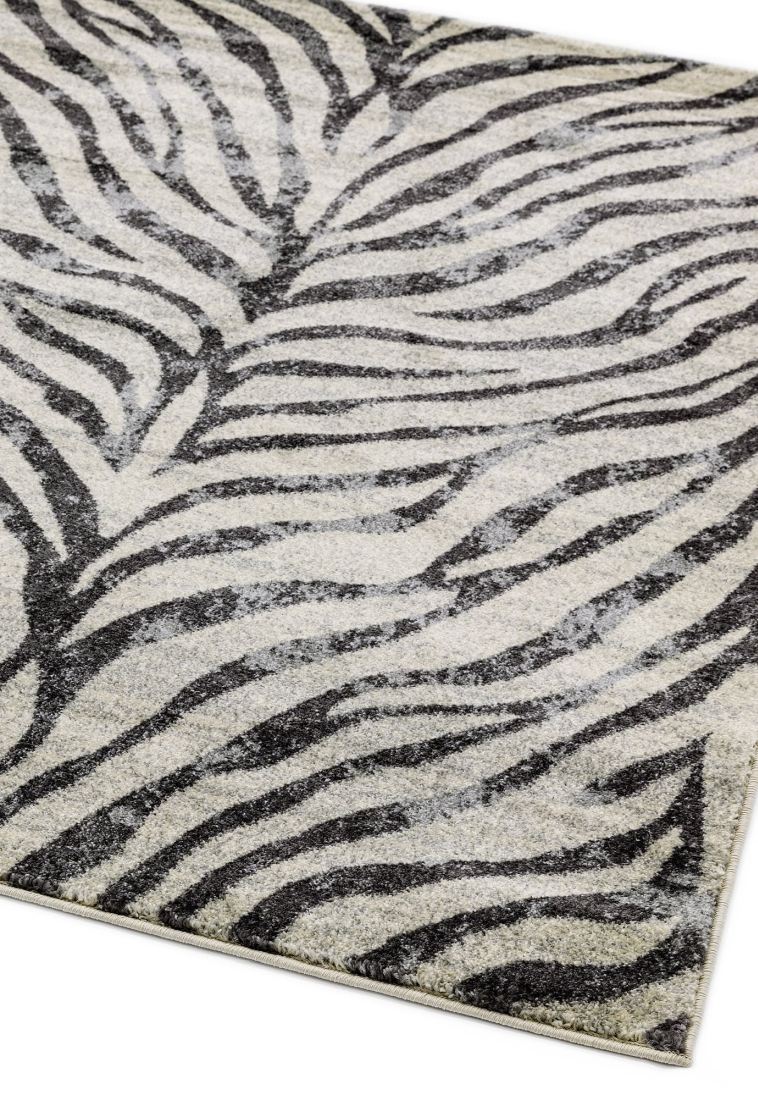 Nova Animal Print  Hardwearing Rug - Zebra NV27