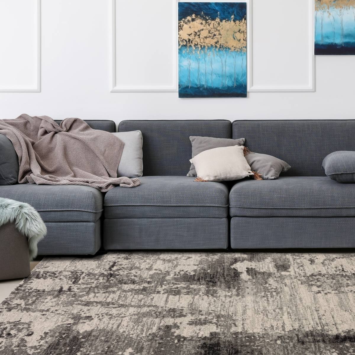 Nova Abstract Rug - Mirage Charcoal NV37 Nova Abstract Rug - Mirage Charcoal NV37