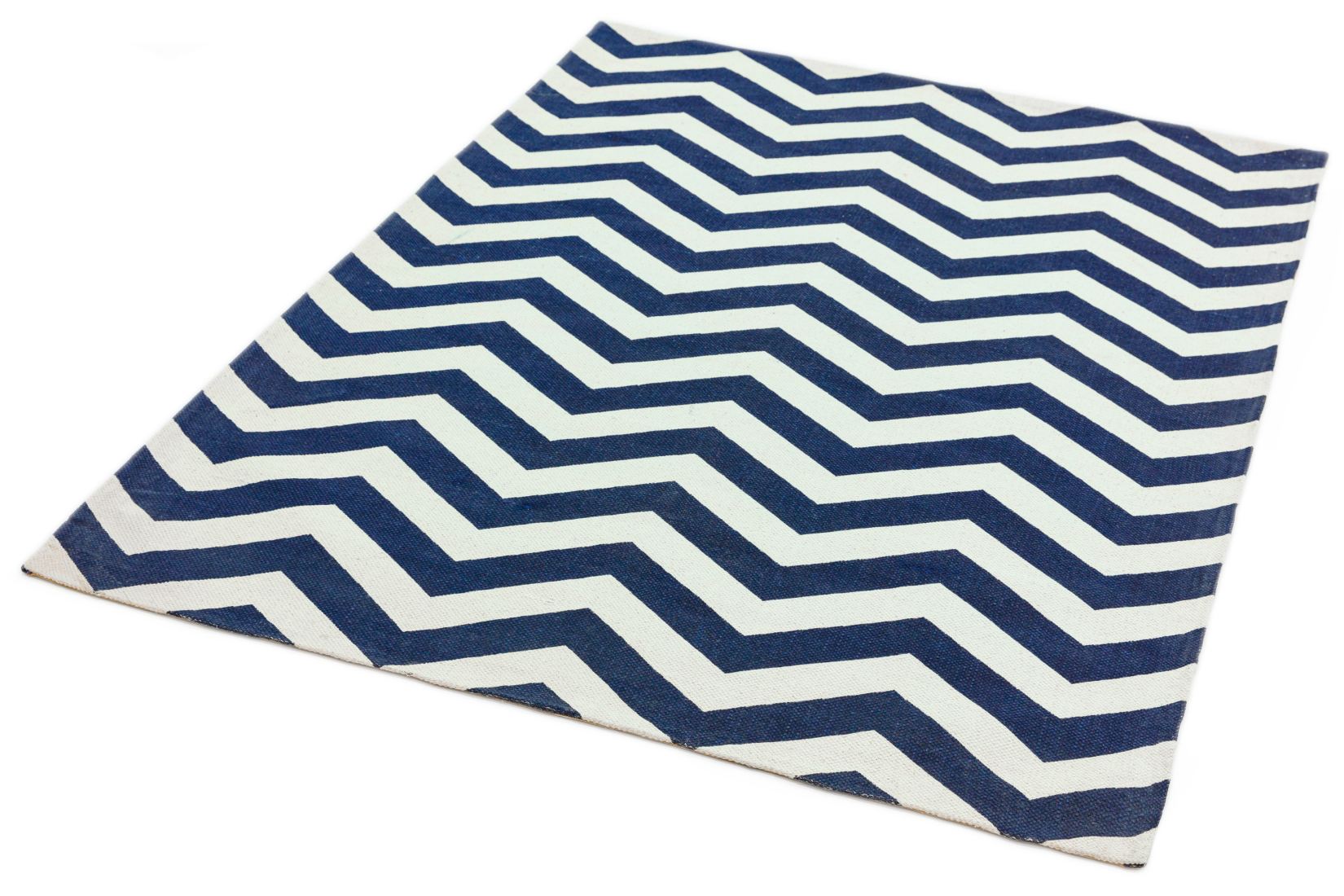 Onix Geometric Cotton Rug - Zig Zag Blue Onix Geometric Cotton Rug - Zig Zag Blue