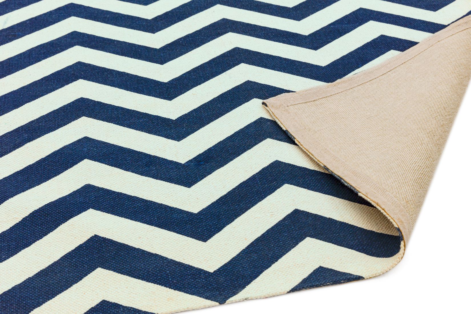 Onix Geometric Cotton Rug - Zig Zag Blue Onix Geometric Cotton Rug - Zig Zag Blue