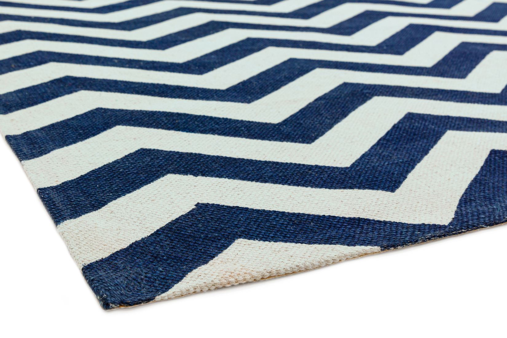 Onix Geometric Cotton Rug - Zig Zag Blue Onix Geometric Cotton Rug - Zig Zag Blue