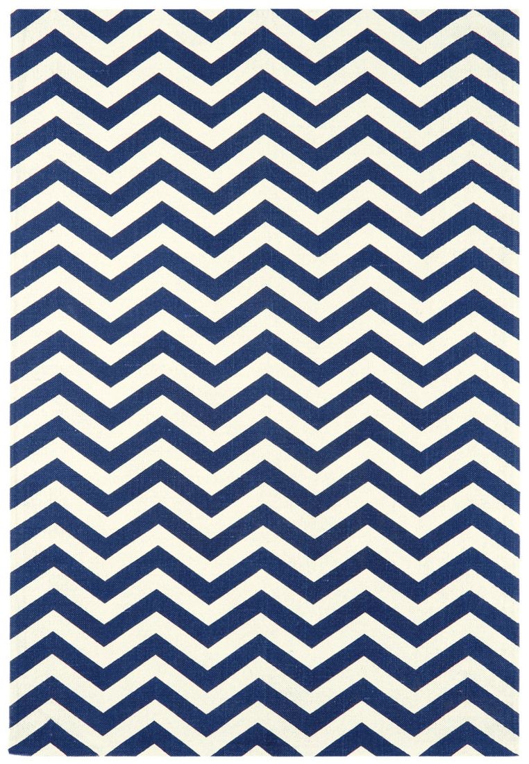 Onix Geometric Cotton Rug - Zig Zag Blue Onix Geometric Cotton Rug - Zig Zag Blue