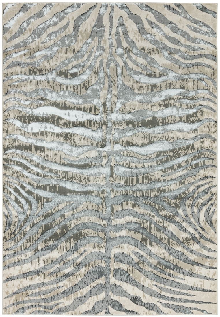 Quantum High Shine Animal Print Rug - Zebra QU04