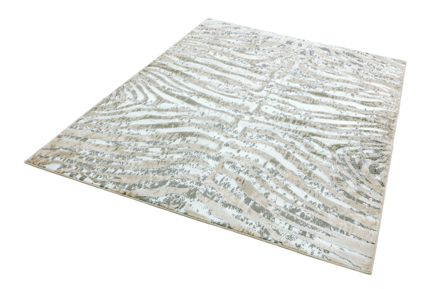 Quantum High Shine Animal Print Rug - Zebra QU04