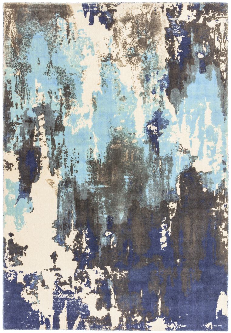 Saturn Abstract Wool Rug - Blue