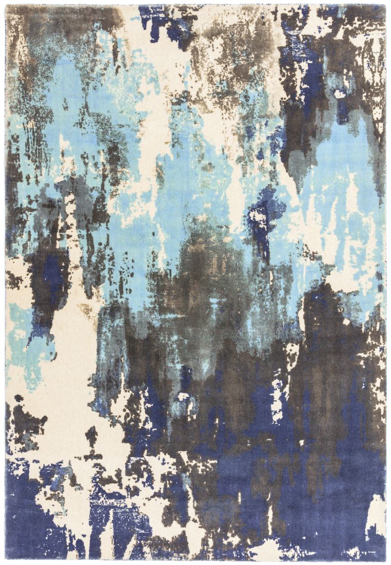 Saturn Abstract Wool Rug - Blue Saturn Abstract Wool Rug - Blue