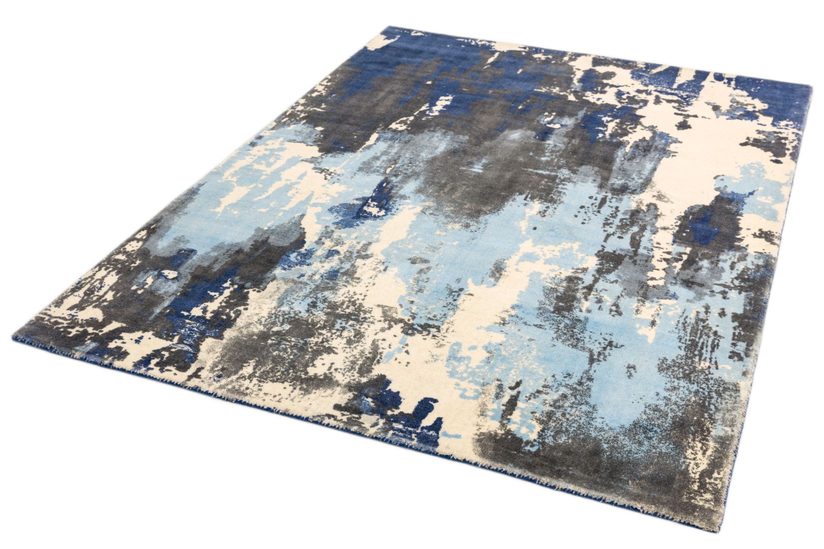 Saturn Abstract Wool Rug - Blue Saturn Abstract Wool Rug - Blue