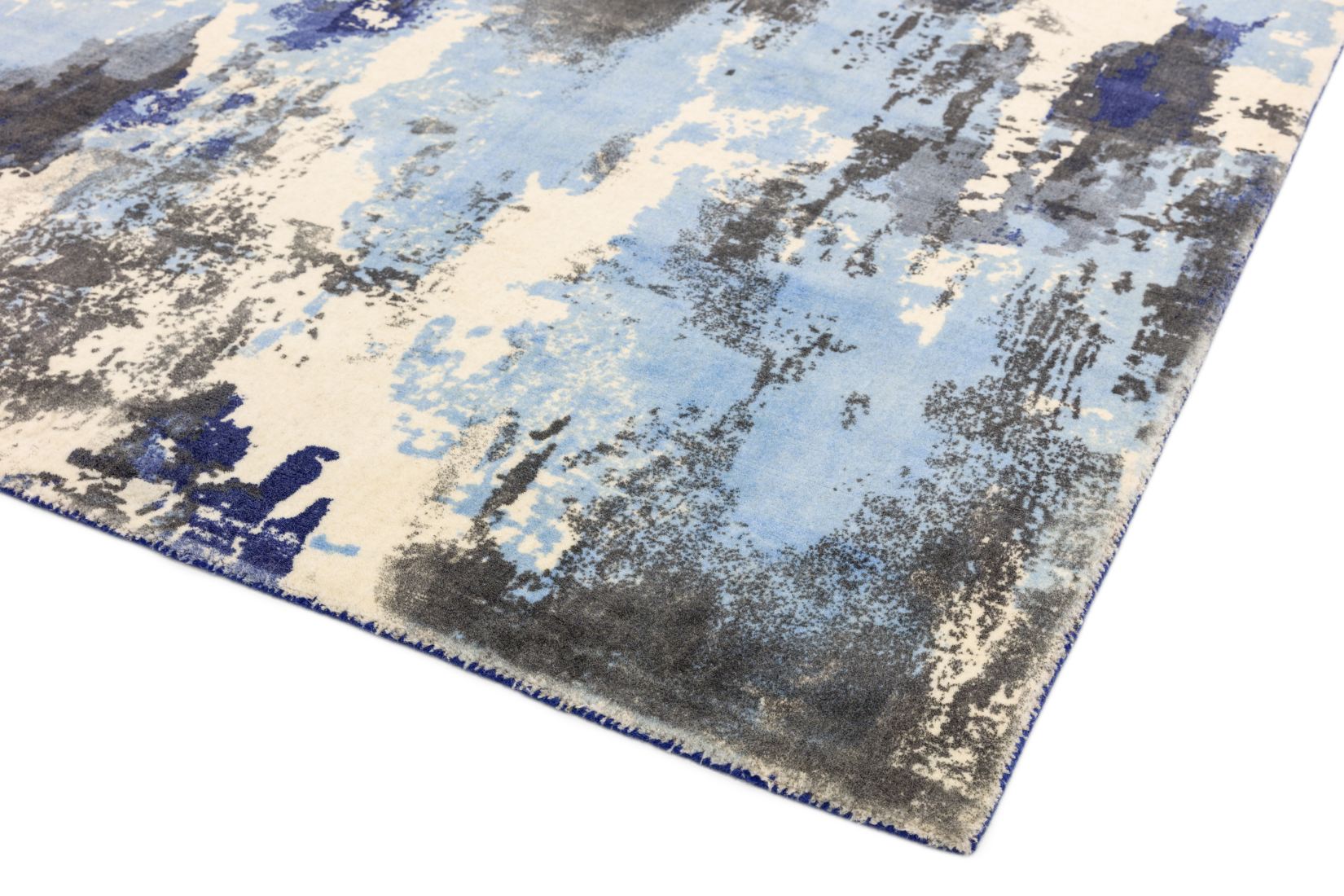 Saturn Abstract Wool Rug - Blue Saturn Abstract Wool Rug - Blue