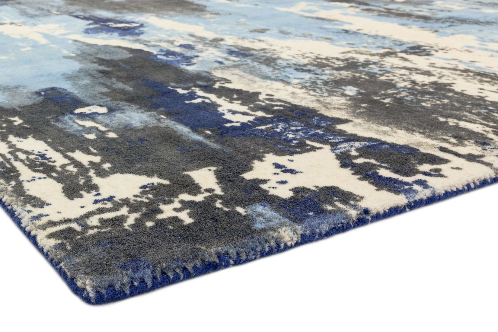 Saturn Abstract Wool Rug - Blue Saturn Abstract Wool Rug - Blue