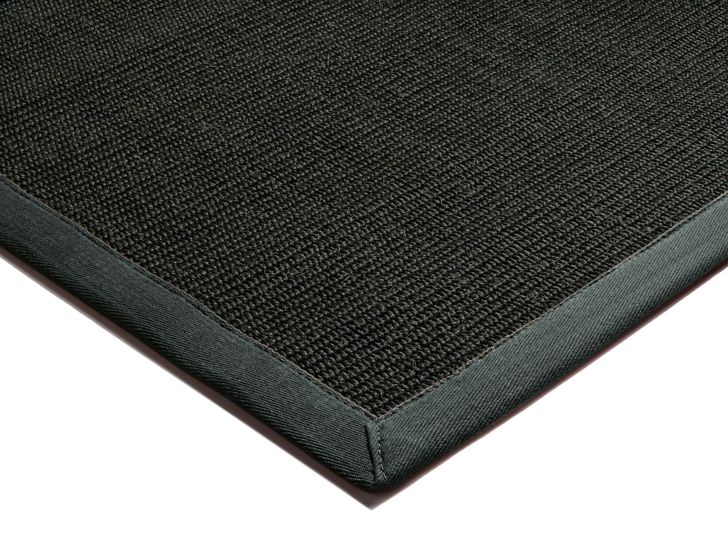 Sisal Anti Slip Hardwearing Runner - Black/Grey