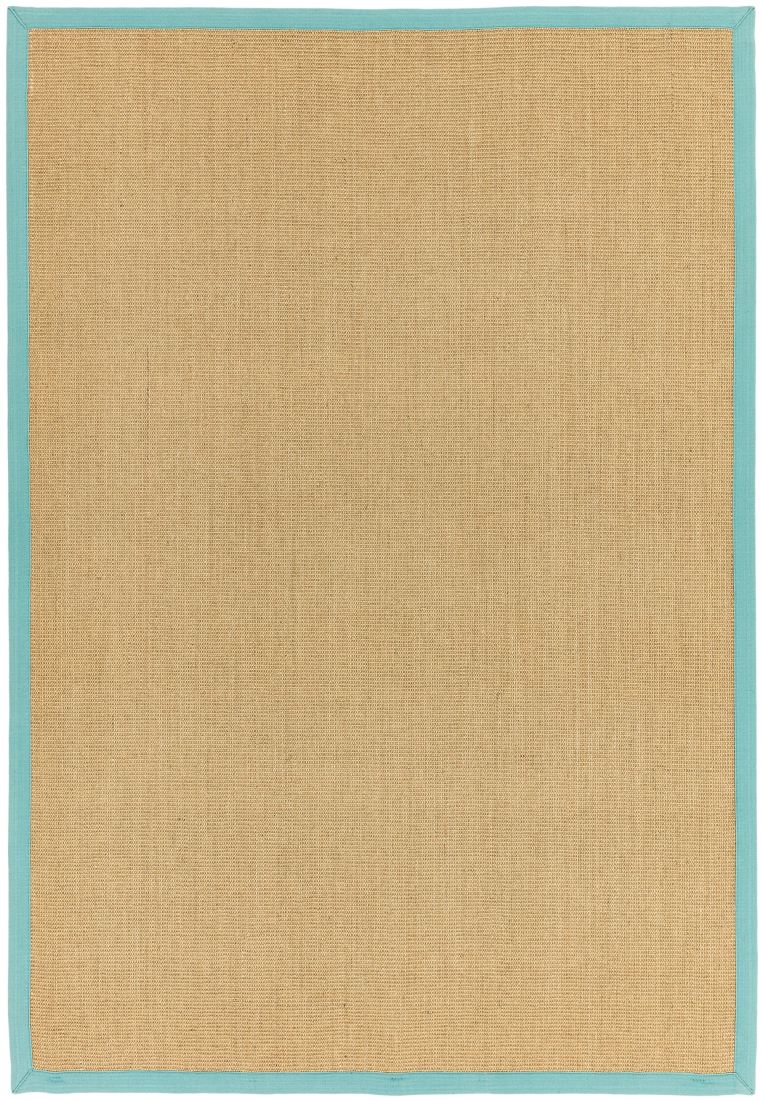 Sisal Anti Slip Hardwearing Rug - Linen/Aqua