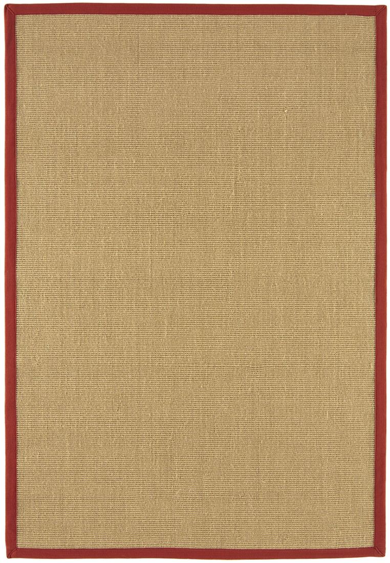 Sisal Anti Slip Hardwearing Rug - Linen/Red Sisal Anti Slip Hardwearing Rug - Linen/Red