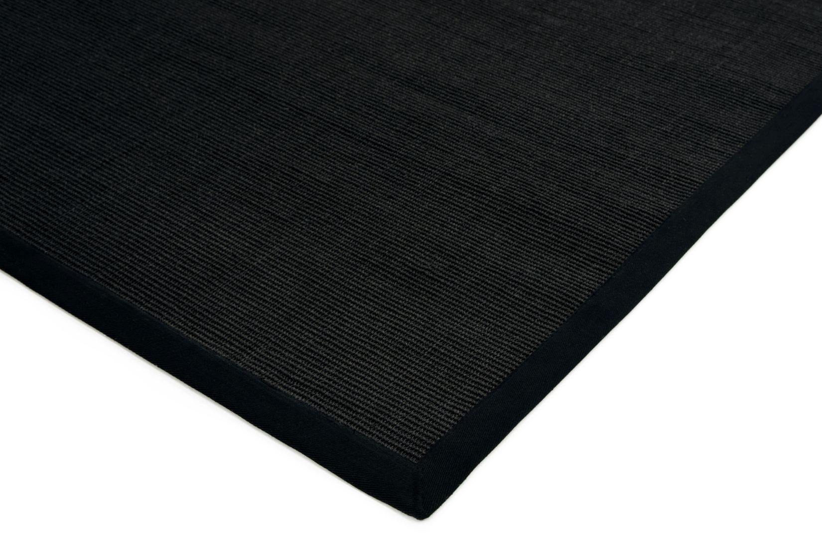 Sisal Anti Slip Hardwearing Rug - Black/Black