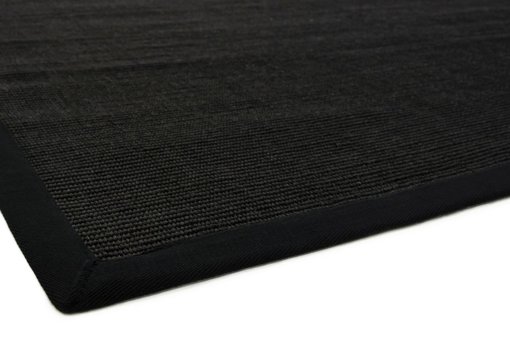 Sisal Anti Slip Hardwearing Rug - Black/Black