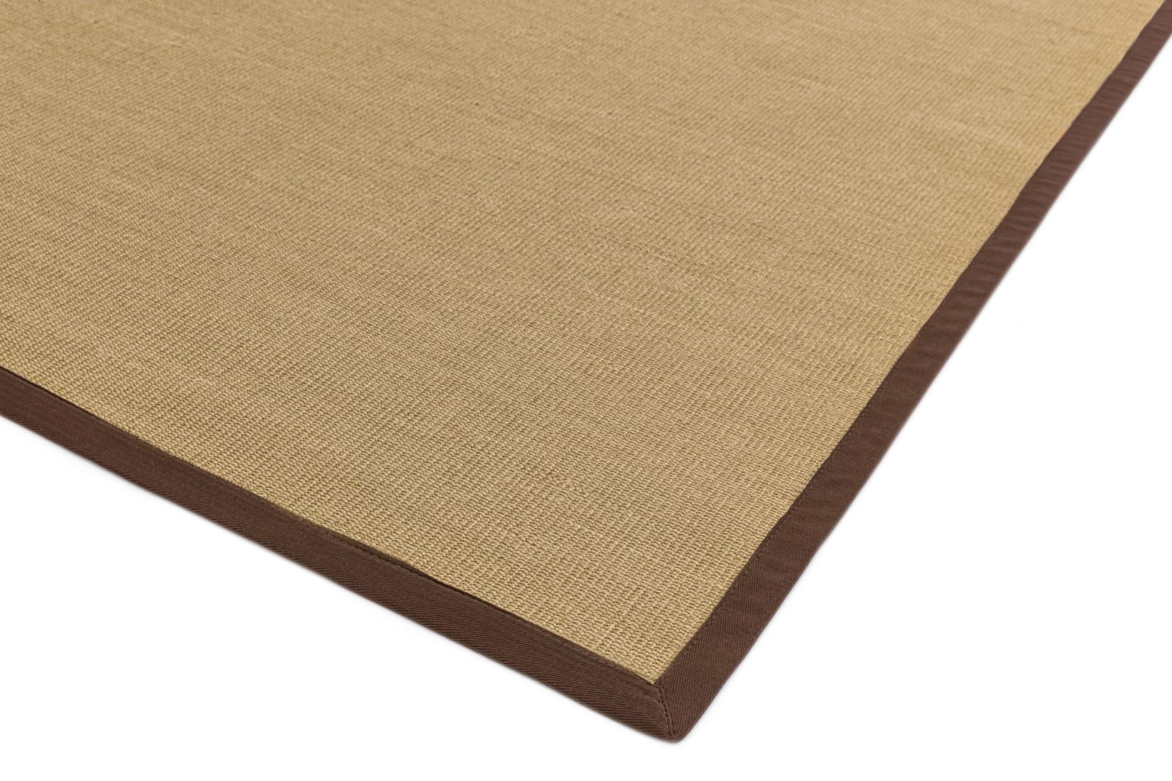 Sisal Anti Slip Hardwearing Rug - Linen/Chocolate