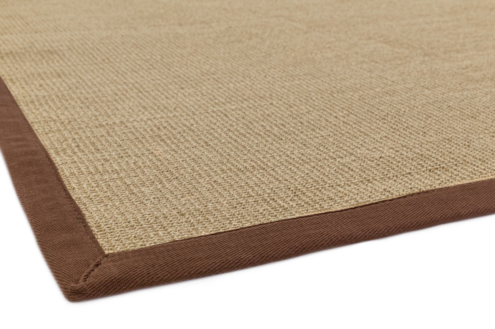 Sisal Anti Slip Hardwearing Rug - Linen/Chocolate