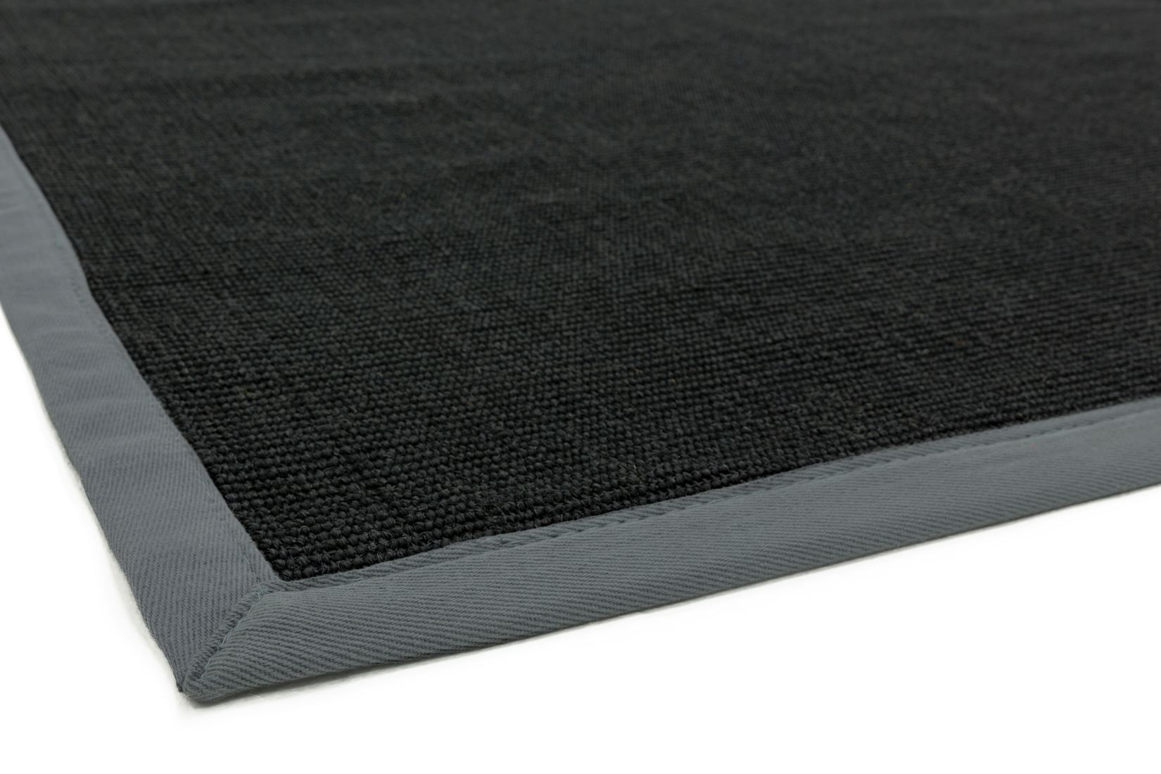 Sisal Anti Slip Hardwearing Rug - Black/Grey