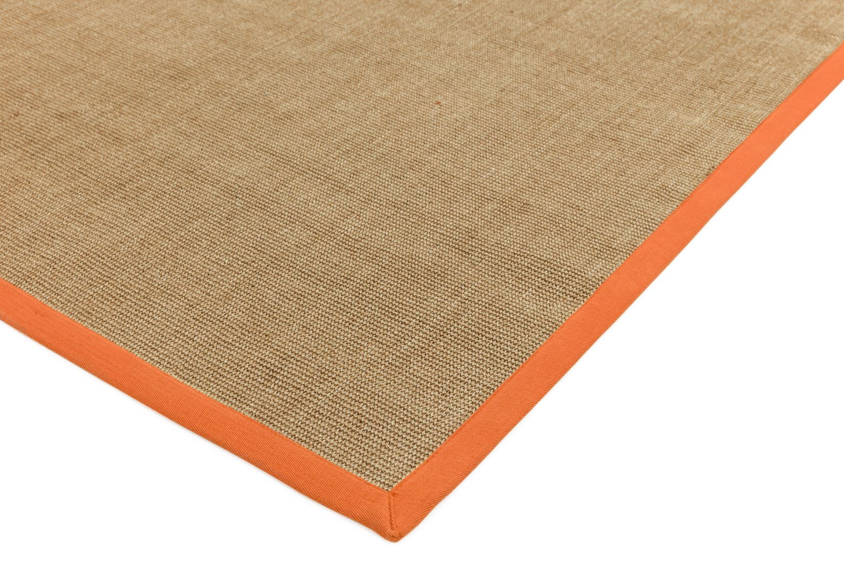 Sisal Anti Slip Hardwearing Rug - Linen/Orange