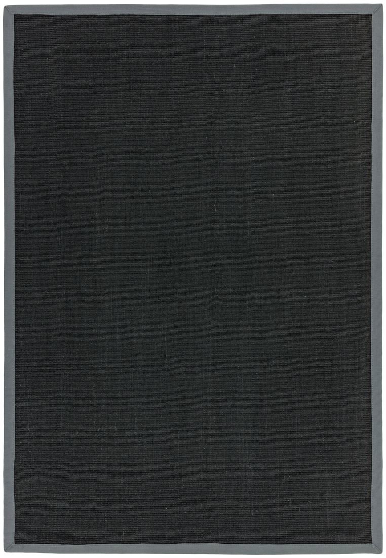 Sisal Anti Slip Hardwearing Rug - Black/Grey