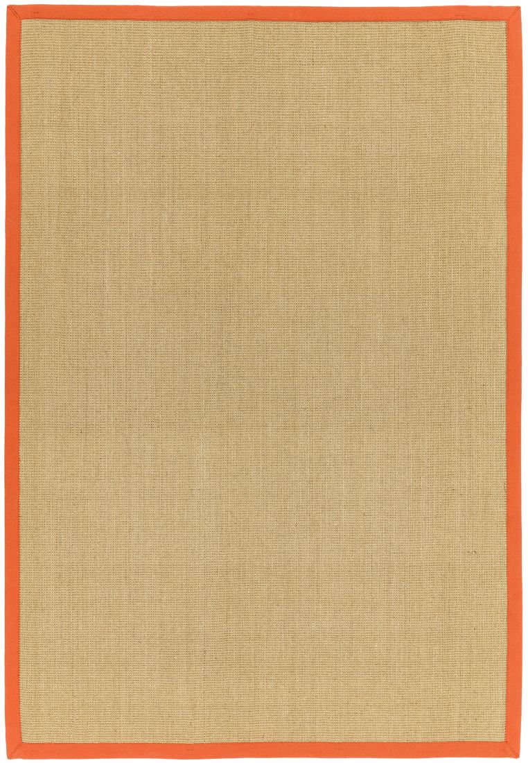 Sisal Anti Slip Hardwearing Rug - Linen/Orange