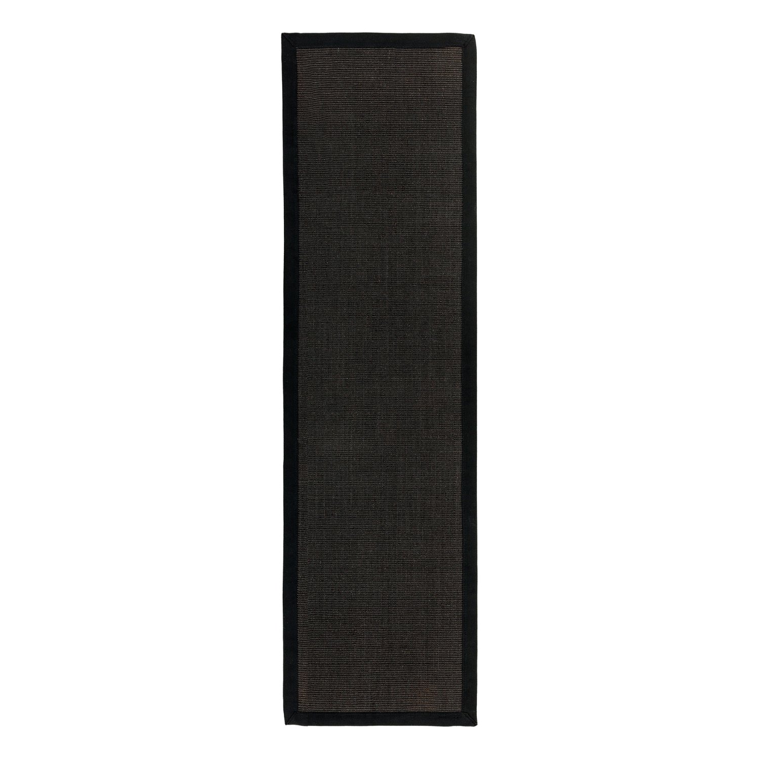 Sisal Anti Slip Hardwearing Rug - Black/Black