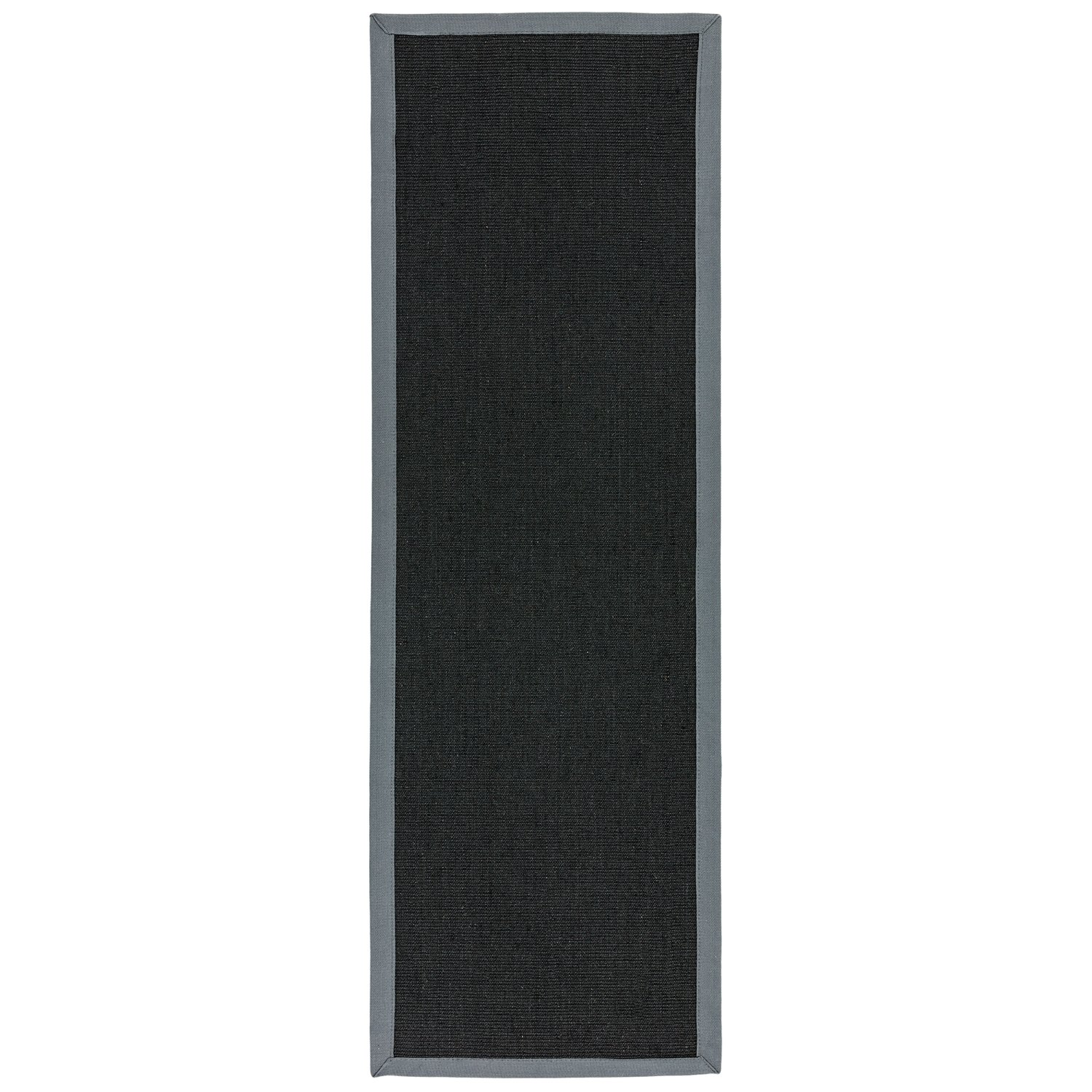 Sisal Anti Slip Hardwearing Rug - Black/Grey