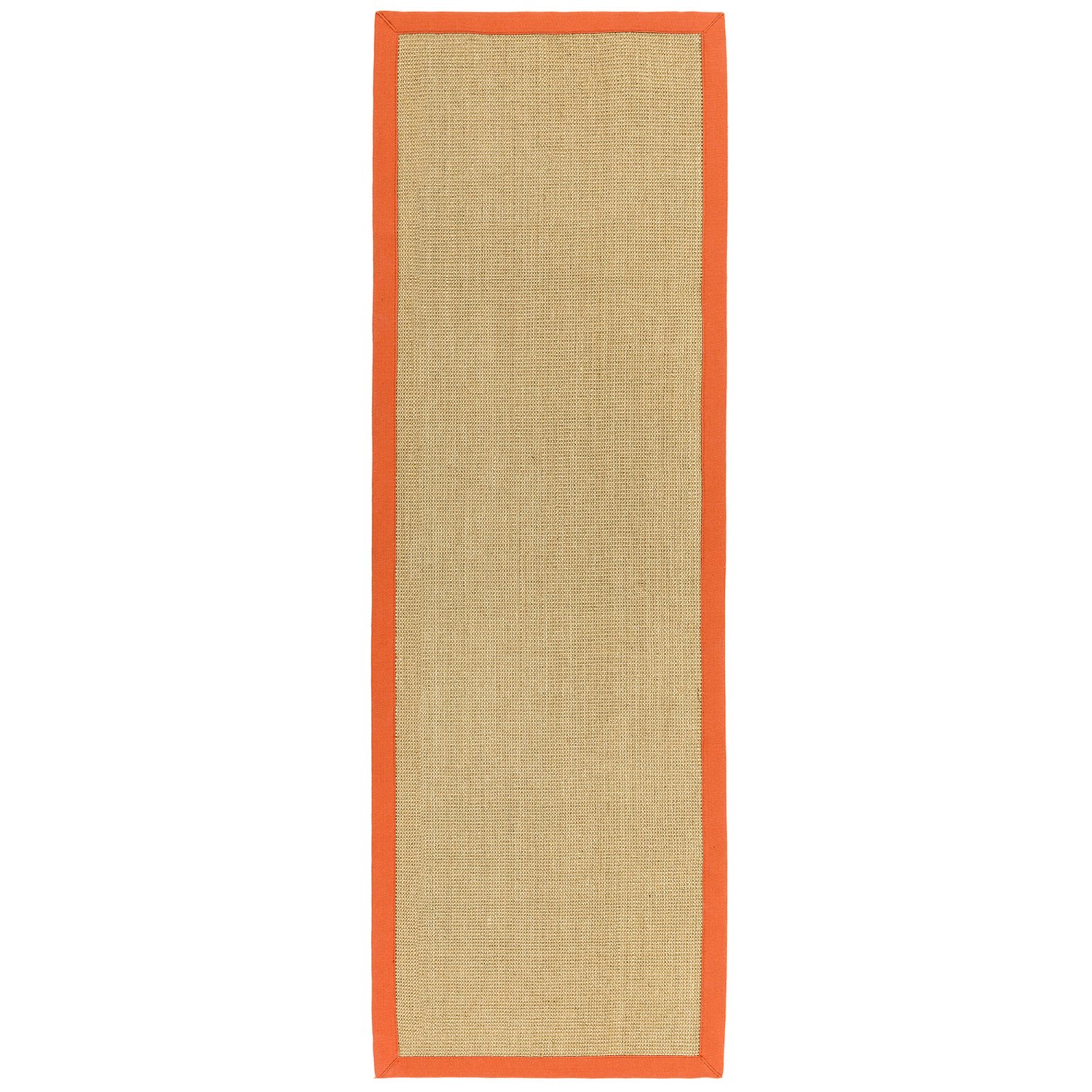 Sisal Anti Slip Hardwearing Runner - Linen/Orange