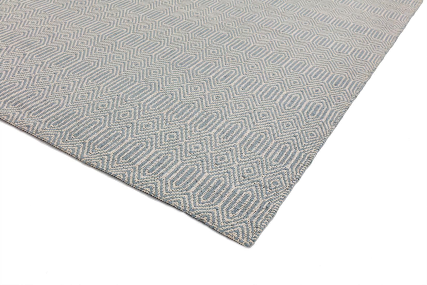 Sloan Geometric Flatweave Cotton Rug - Duck Egg Sloan Geometric Flatweave Cotton Rug - Duck Egg