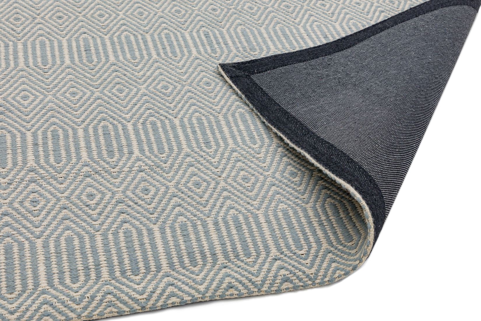 Sloan Geometric Flatweave Cotton Rug - Duck Egg Sloan Geometric Flatweave Cotton Rug - Duck Egg